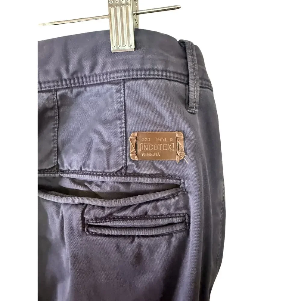 Incotex Navy Straight Leg Pants 36W